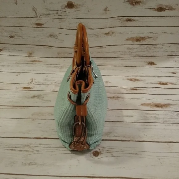 Fossil Woven Rattan Soft Seafoam Green Satchel Bag - Picture 2 of 16